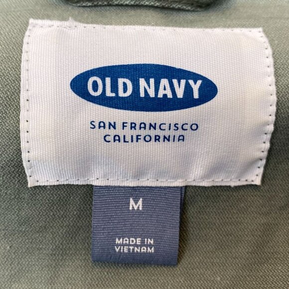 Old Navy Womens Camouflage Utility Jacket Medium Green Classic Elastic Waist - Picture 3 of 7